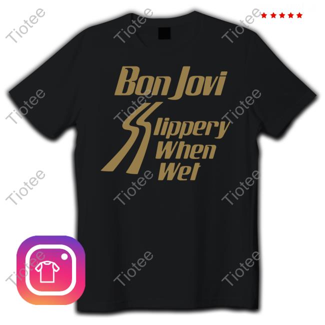 Bon Jovi Merch Black Slippery When Wet Hoodie