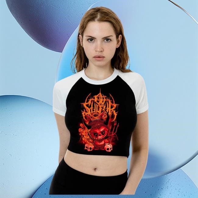 Official Indie Merch Store Ov Sulfur "LABUrden Ov Faith Cropped Raglan" Girls" Shirts Indiemerchstore