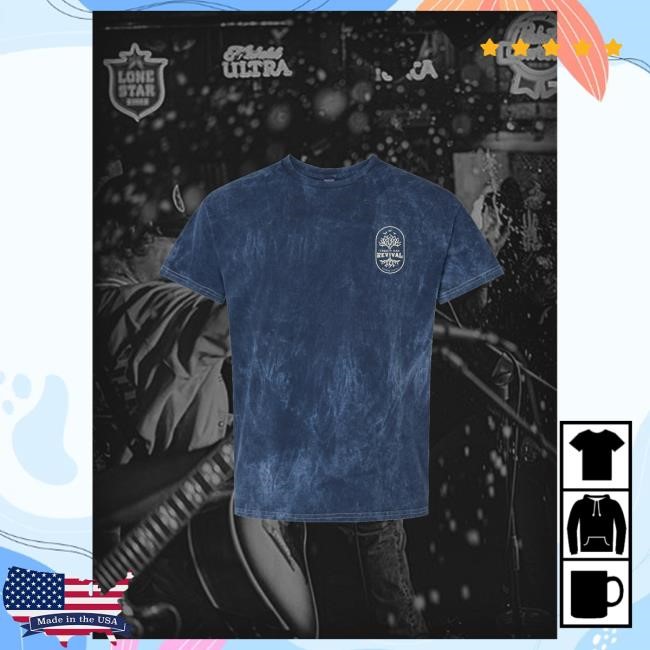Official Treaty Oak Revival Merch Chest Logo Mineral Wash Popover Shirt Midnight