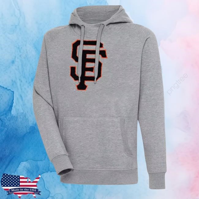 Antigua San Francisco Giants Mens Grey Chenille Logo Victory Long Sleeve Hooded Sweatshirt | Rally House Official Merch Store – Buy Official MLB Hoodie