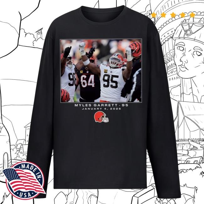 Myles Garrett NFL Flash Week 18 Cleveland Browns Fan Long Sleeve Tee Black