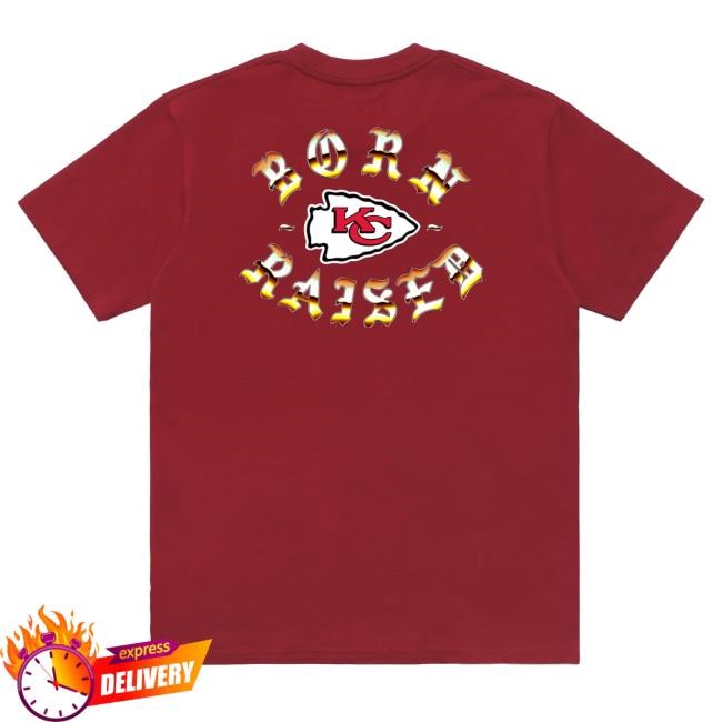 Official Born X Raised Merch Store Shop Born X Raised + Kansas City Chiefs Metal Rocker T Shirt: Black BornxRaised