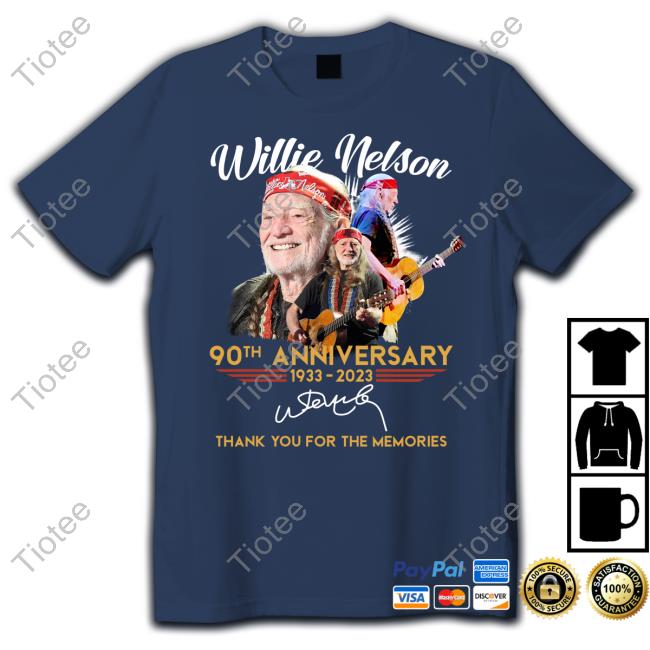 Willie Nelson 90Th Anniversary 1933-2023 Thank You For The Memories Sweatshirt