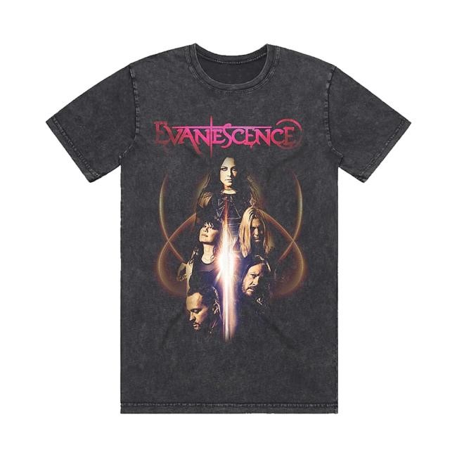 Evanescence - Admat Photo Mineral Wash New T-Shirt Evanescence Merch