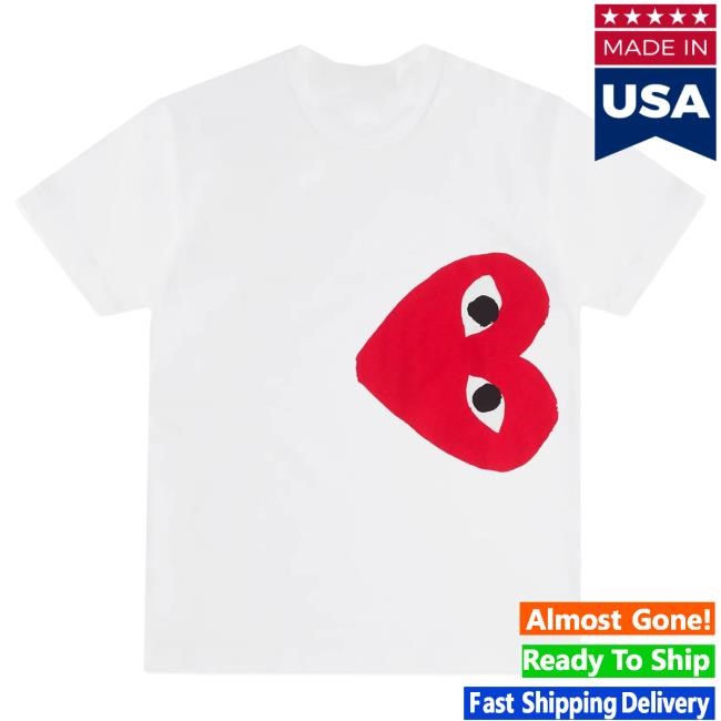 Official Forrest Comme Des Garcons Store Shop PLAY White Top Shirt with Red Side Heart Comme des Garçons