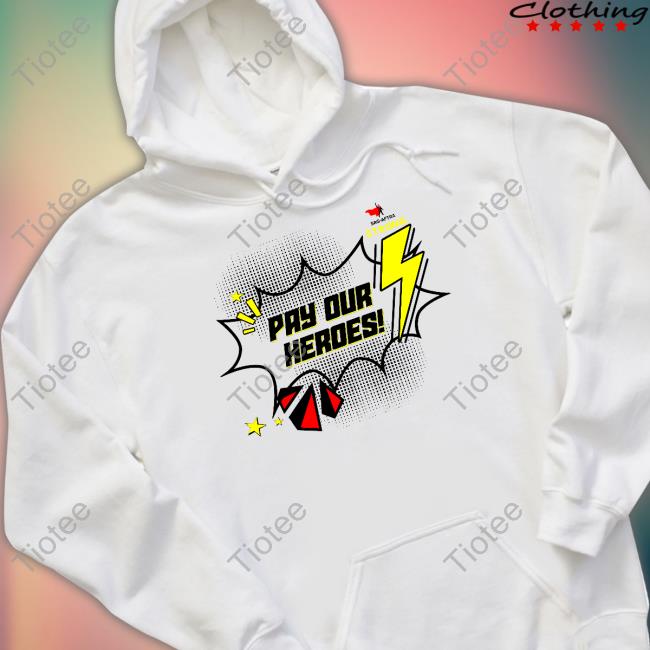 Gates Mcfadden Wearing Sag-Aftra Strong Pay Our Heroes Hooded Sweatshirt
