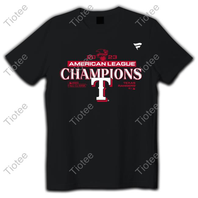 Official Texas Rangers Fanatics Branded 2023 American League Champions Locker Room T Shirt