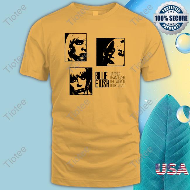 Official Billie Eilish Montage Lime Happier Than Ever The World Tour 2022 Long Sleeve Tee