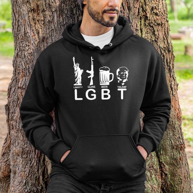 Lgbt Liberty Guns Beer Trump T Shirt Black