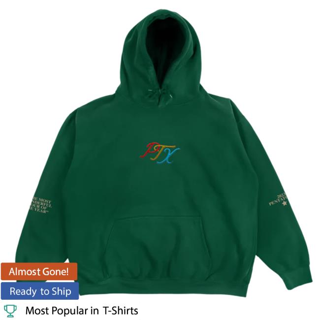 Pentatonix Merch Wonderful Green Pullover Hooded Sweatshirt