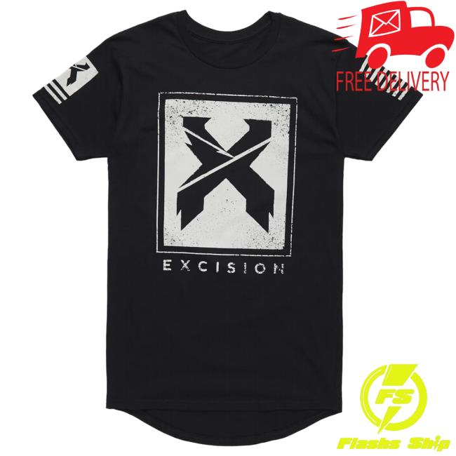 Official Excision Merch Bar 'Street' Droptail T Shirt - Black MerchBar