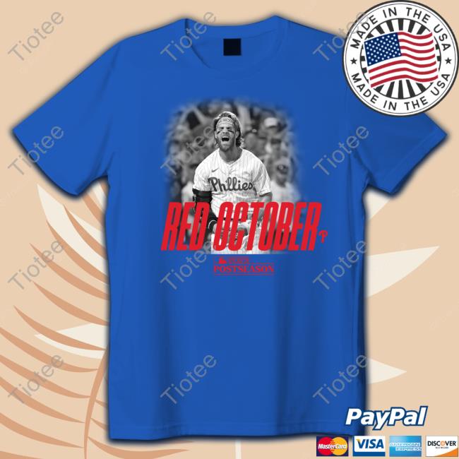 Bryce Harper Red October Postseason T Shirts