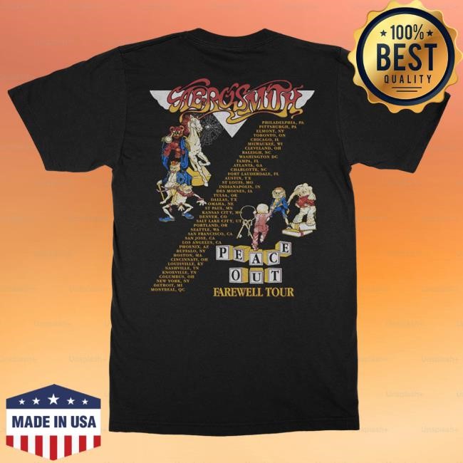 Official Aerosmith Merch Store Toys Peace Out Tees