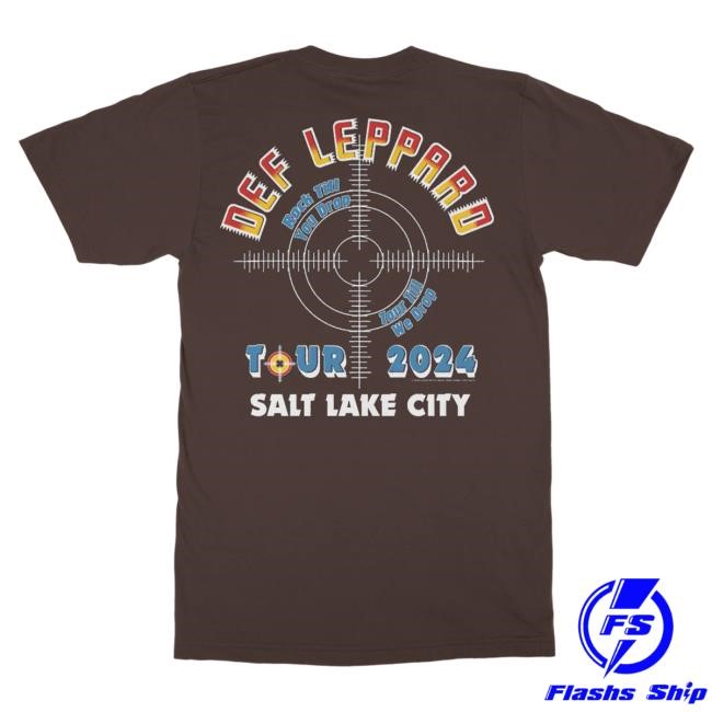 Official Def Leppard Merch Store Clothing Salt Lake City, UT 2024 Tour Shirt New DefLeppard
