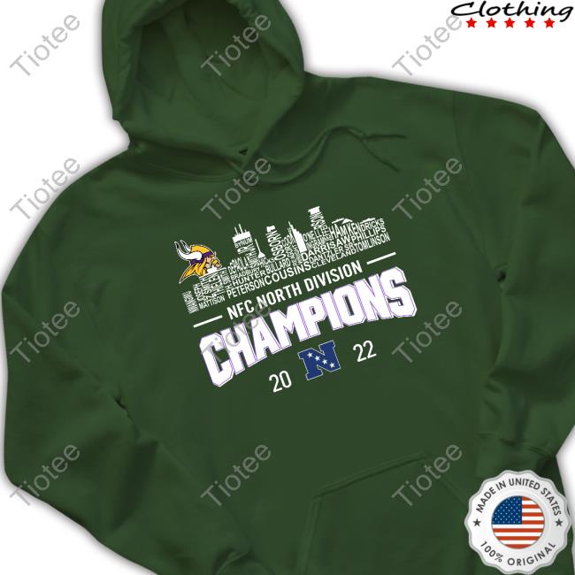 Minnesota Vikings Player Names Skyline Nfc North Division Champions 2022 Crewneck Sweatshirt