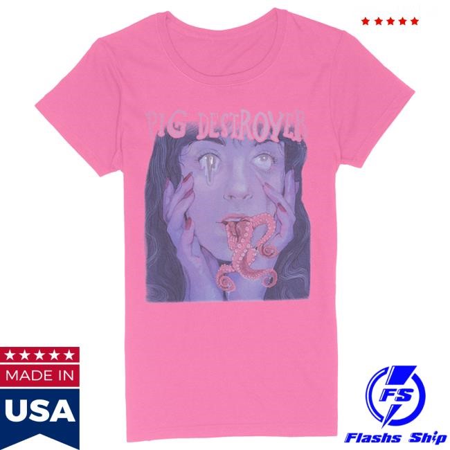 Official Kings Road Merch Store Pig Destroyer Tentacles In Mouth Pink | Fitted Girl Tees Kings Road Shop