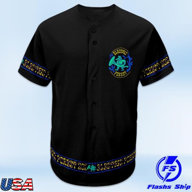 Official Electric Forest Merch Crew's All Here Baseball Jersey Top Shirt