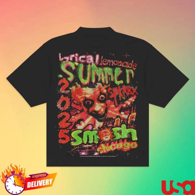 Official The Summer Smash Neon Line Up T Shirt (Black)