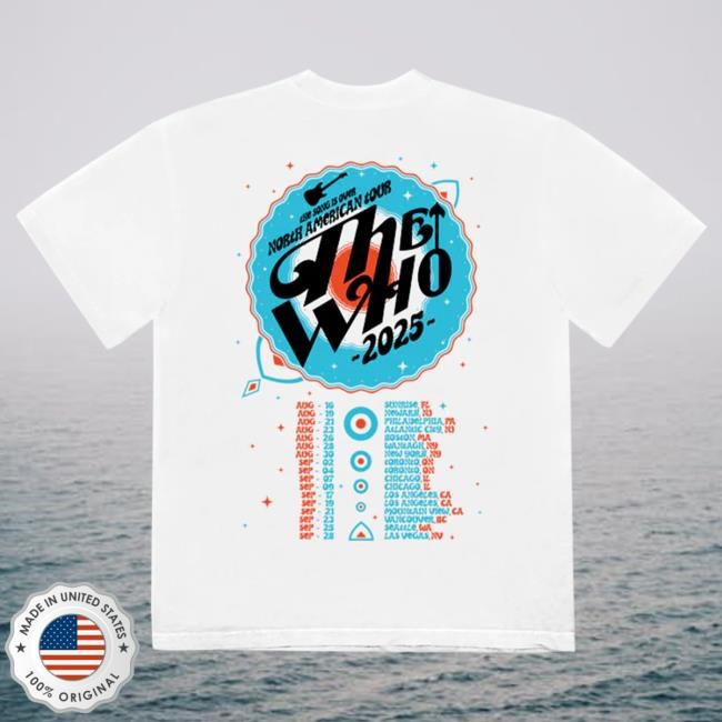 Official The Who Merch Store The Song is Over Guitar Arrow Dateback Shirts The Who Rock Band