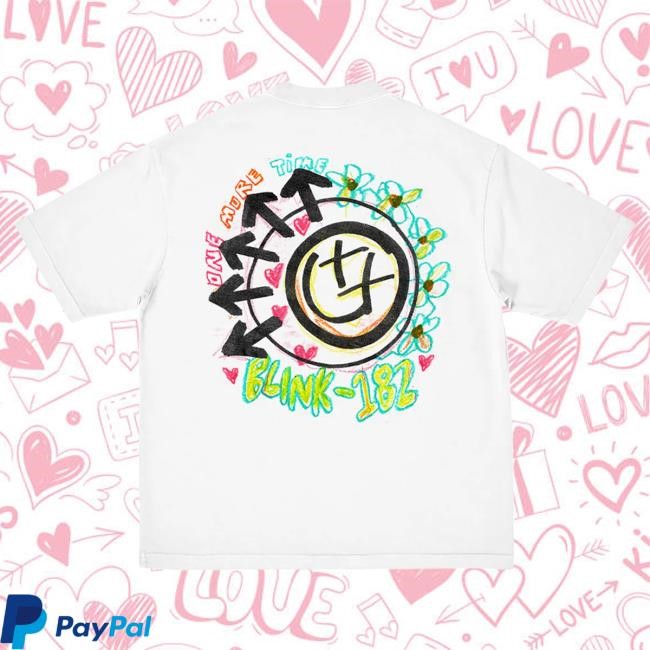 Blink 182 Merch Blink-182 One More Time Smiley Sketch Tshirt