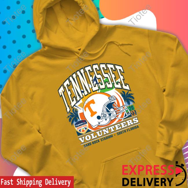 Alumni Hall Merch Tennessee Volunteers 2022 Capital One Orange Bowl Hard Rock Stadium South Florida Hooded Sweatshirt