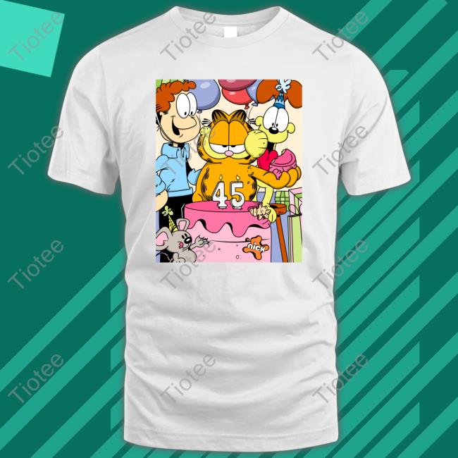 Official Happy Birthday Garfield 45 Old T-Shirt