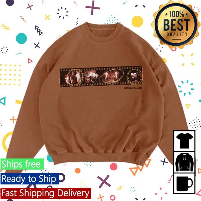 Official Morgan Wallen Merch Store Morgan Wallen Live Photo Reel Brown Pullover Hoodie Morgan Wallen Apparel Clothing Shop MorganWallen