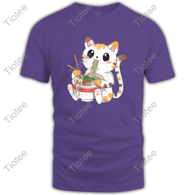 FURIA His Wattson Cat Eat Noodles Shirt Cat Ramen Shirt