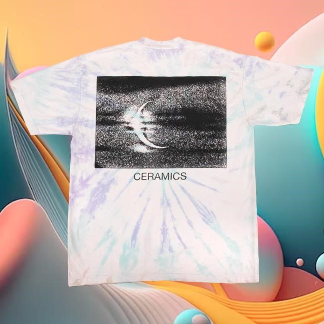 Official Online Ceramics Clothing Earth Moon Logo Tie Dyed and Stonewashed Tshirt OnlineCeramics