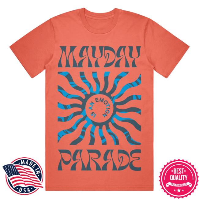 Official Mayday Parade Merch Is An Emotion (Sun) Bright Salmon Tee Shirt