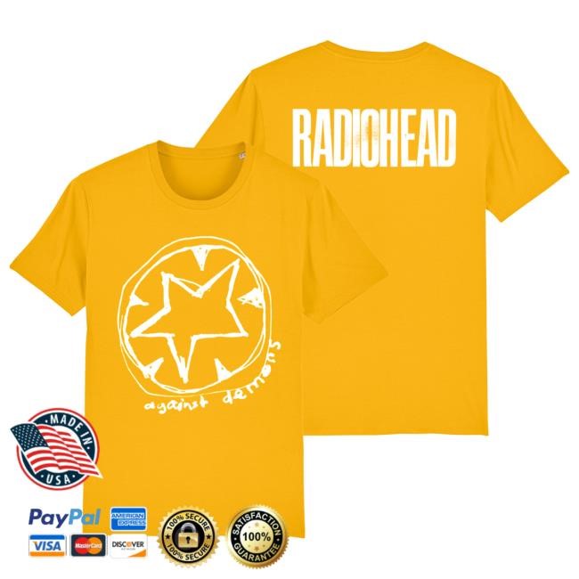 Radiohead Official Merch Store Radiohead Against Demons Yellow Classic T Shirt Radiohead Clothing Apparel Muse Shop W.A.S.T.E. UK